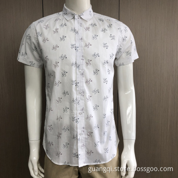 100% cotton print short sleeve shirt in sunmmer